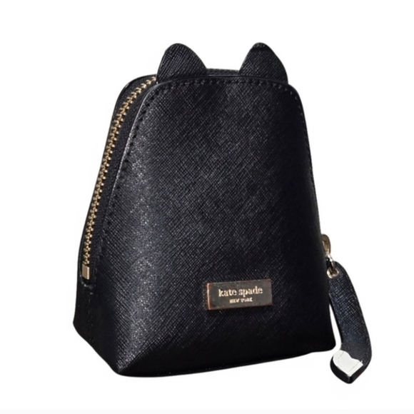 Kate Spade Houndstooth Bag+Jazz Things Up Cat Coin Purse And Dustbag - Picture 13 of 17